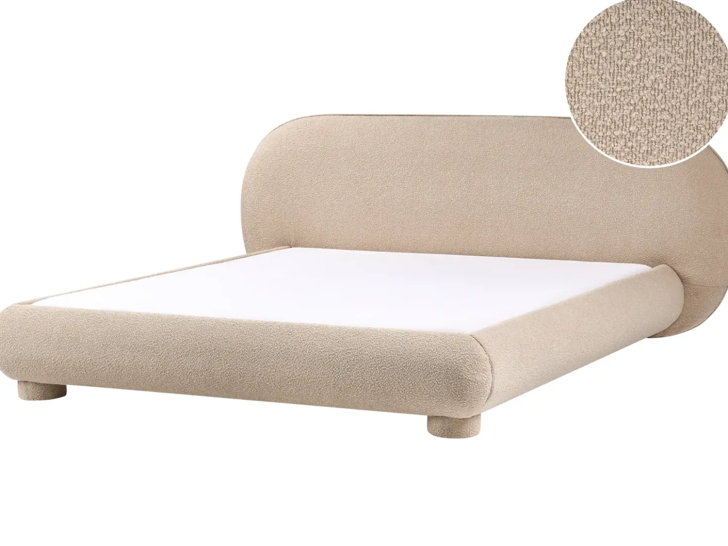 Letto Bouclé BAYEL 180 x 200 cm Tortora