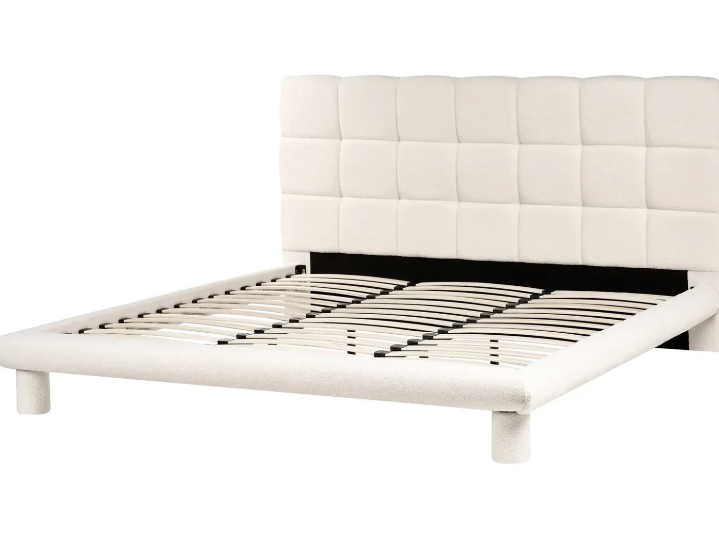 Letto Bouclé CRESSAT 180 x 200 cm Bianco sporco