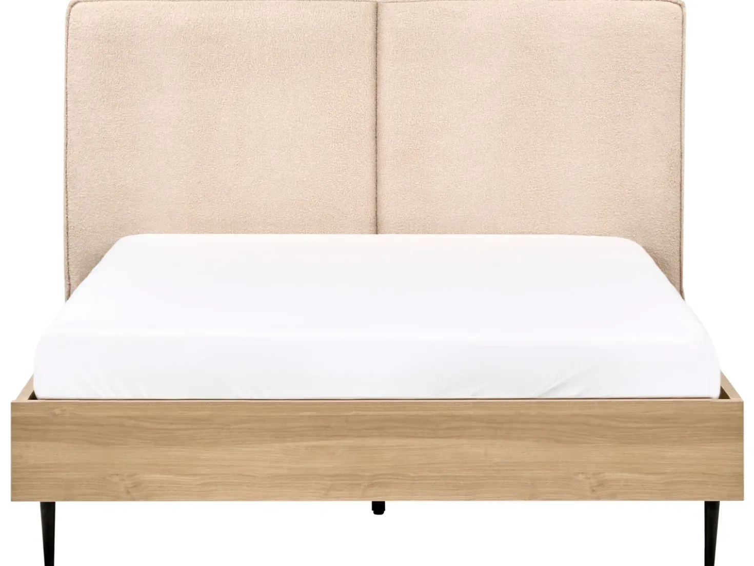 Letto Bouclé IZERNORE 140 x 200 cm Beige