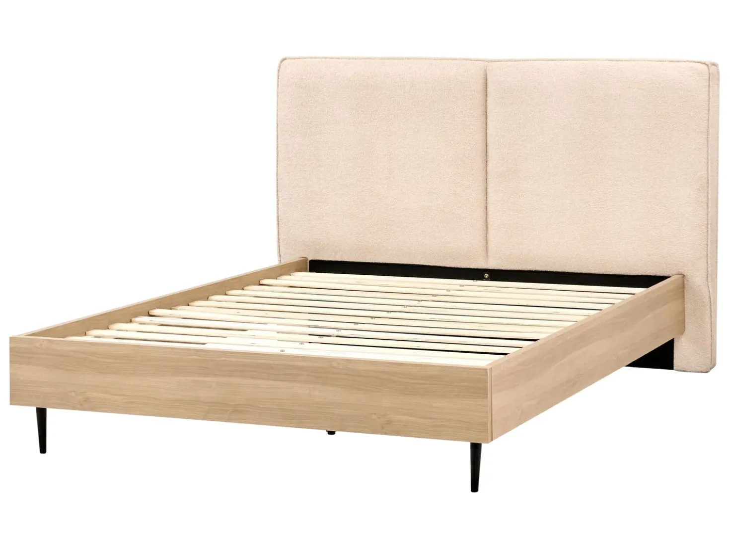 Letto Bouclé IZERNORE 140 x 200 cm Beige