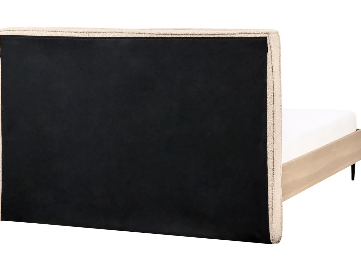 Letto Bouclé IZERNORE 140 x 200 cm Beige