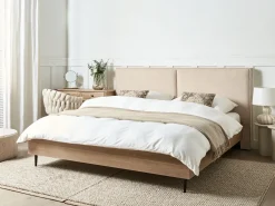 Letto Bouclé IZERNORE 180 x 200 cm Beige