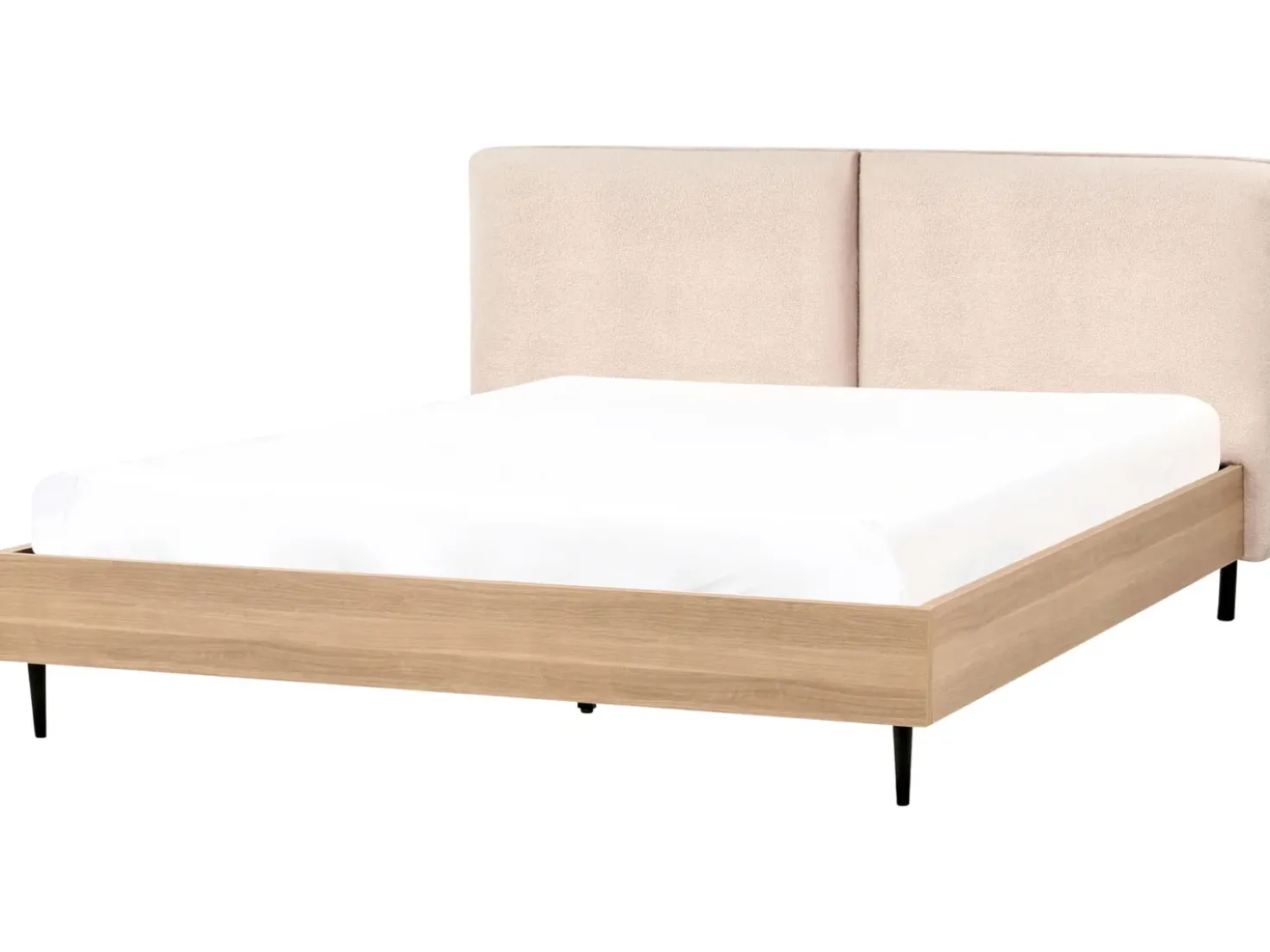 Letto Bouclé LIMANTON 180 x 200 cm Beige