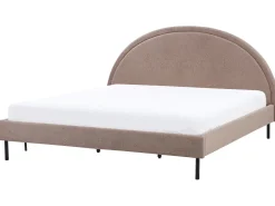 Letto Bouclé MARGUT 180 x 200 cm Tortora