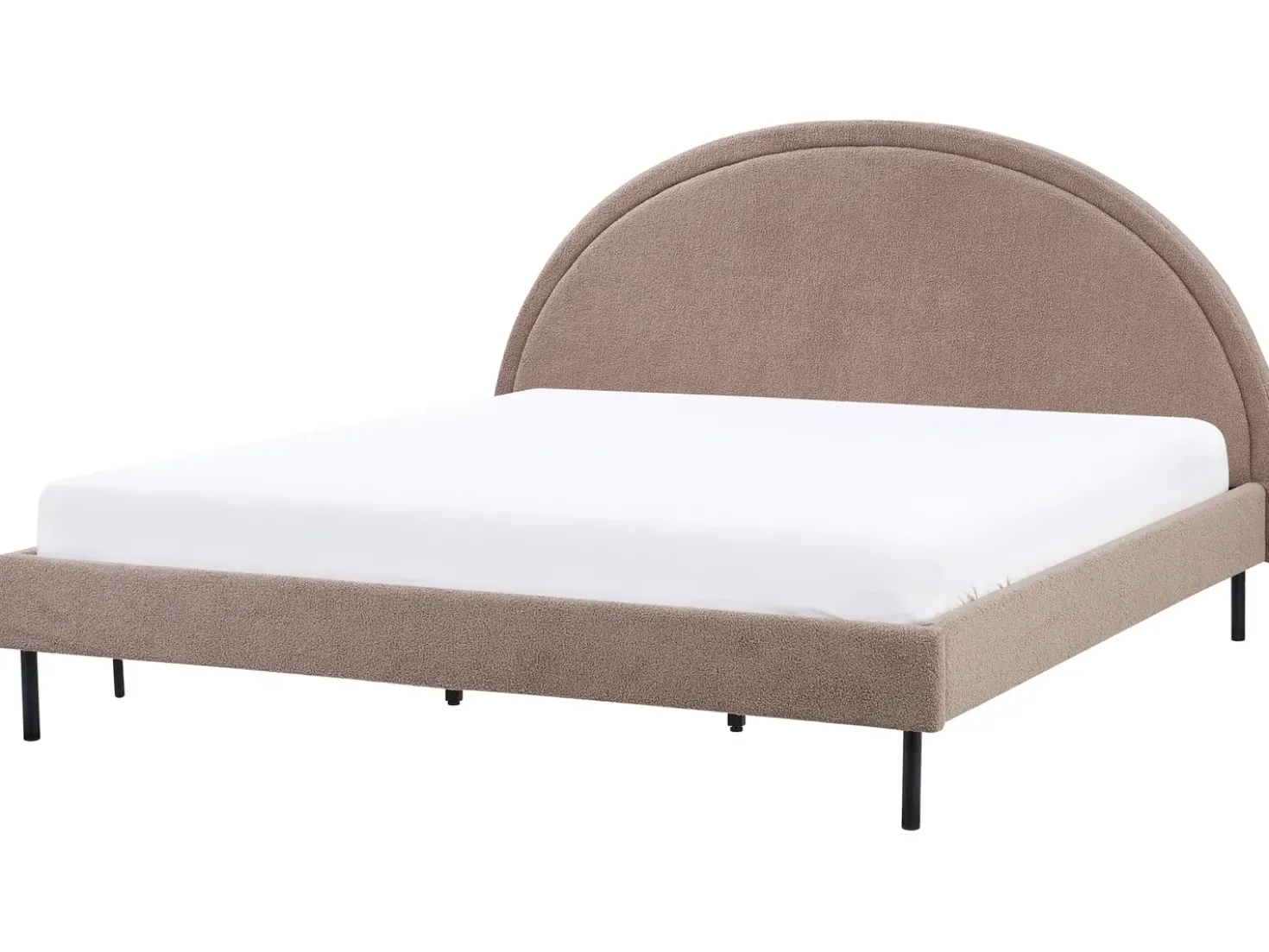 Letto Bouclé MARGUT 180 x 200 cm Tortora