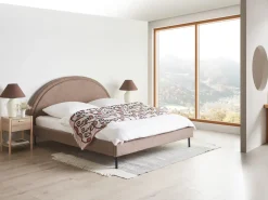 Letto Bouclé MARGUT 180 x 200 cm Tortora