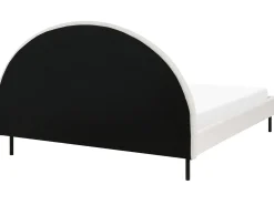 Letto Bouclé MARGUT 160 x 200 cm Bianco