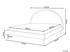 Letto Bouclé MARGUT 160 x 200 cm Bianco