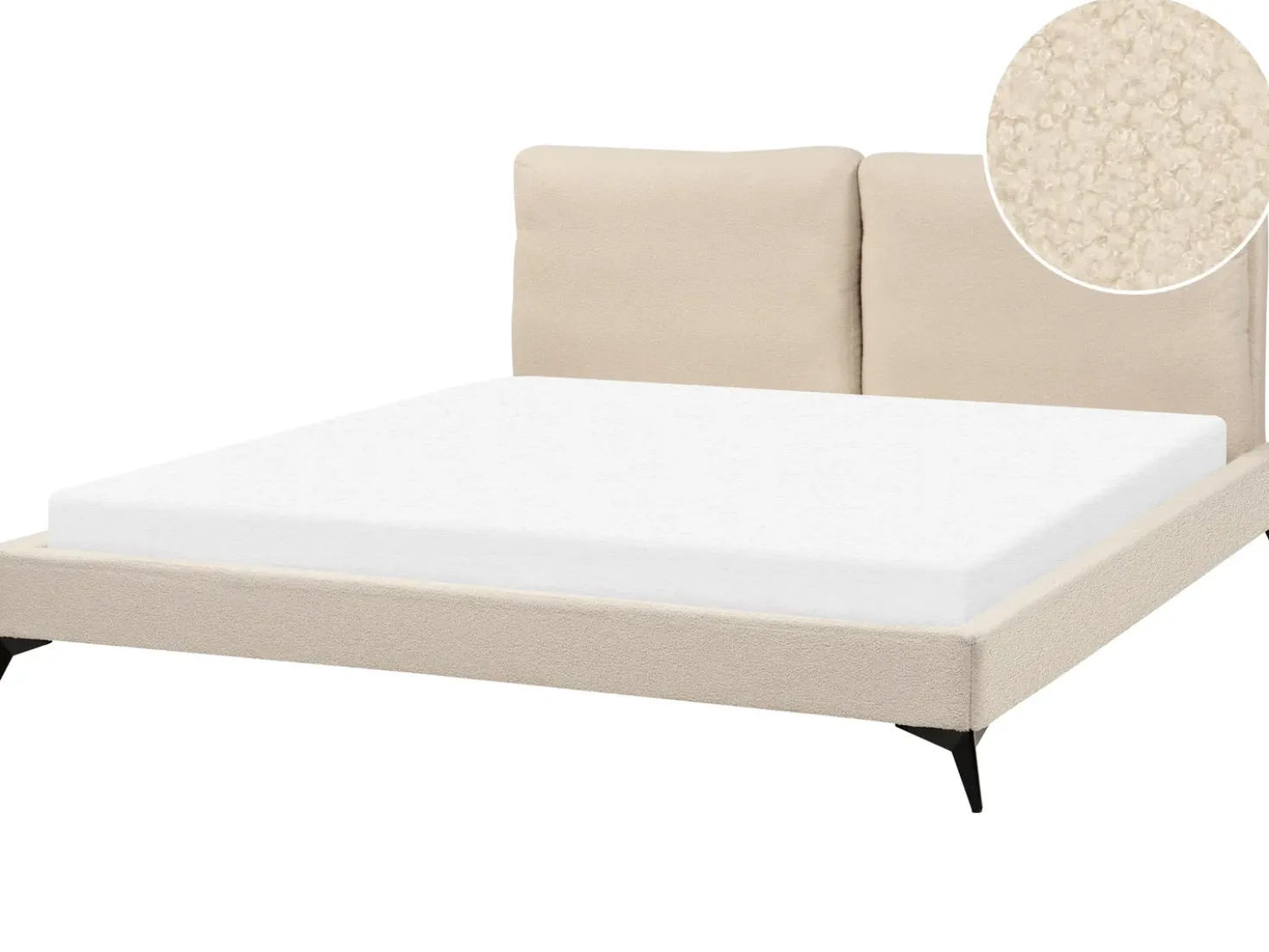 Letto Bouclé MELLE 180 x 200 cm Beige