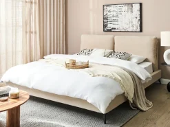 Letto Bouclé MELLE 180 x 200 cm Beige