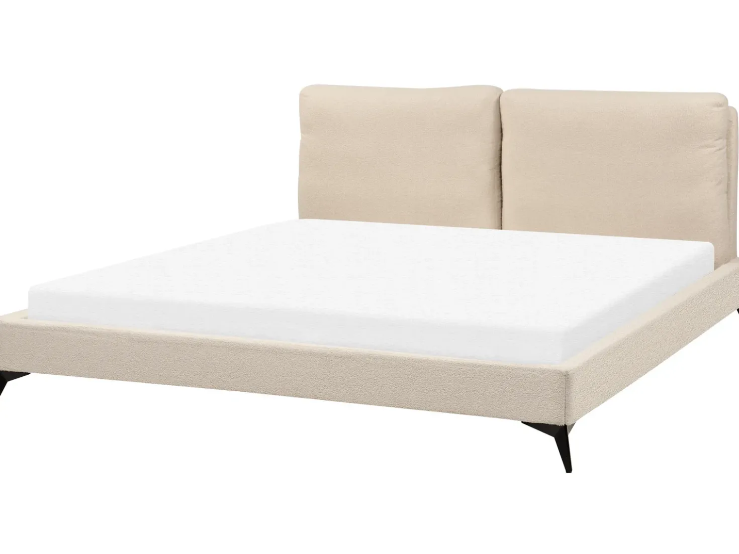 Letto Bouclé MELLE 180 x 200 cm Beige