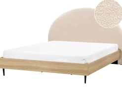 Letto Bouclé MILLAY 180 x 200 cm Beige