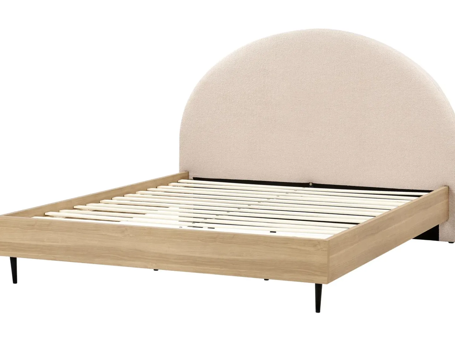 Letto Bouclé MILLAY 180 x 200 cm Beige