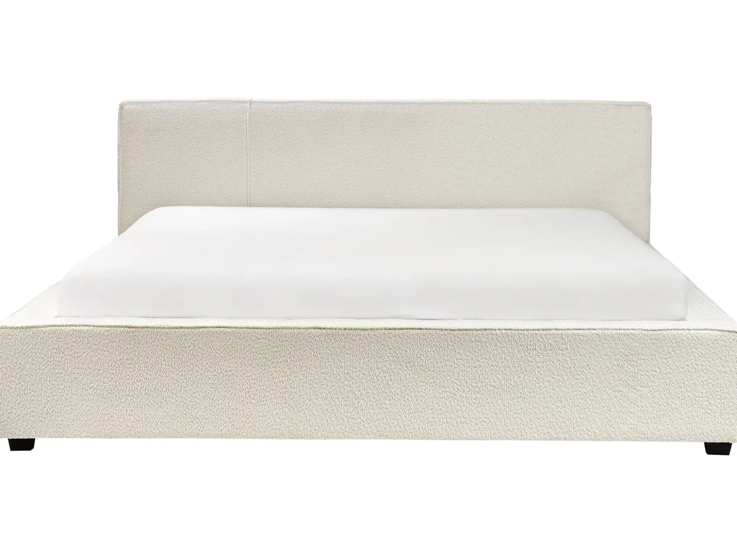 Letto Bouclé MIRANDE 180 x 200 cm Bianco sporco