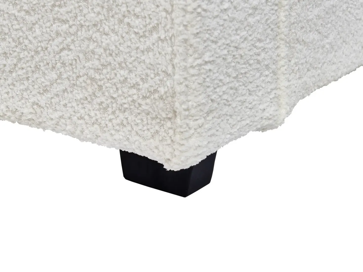 Letto Bouclé MIRANDE 180 x 200 cm Bianco sporco
