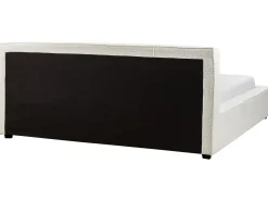 Letto Bouclé MIRANDE 180 x 200 cm Bianco sporco