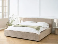 Letto Bouclé MIRANDE 180 x 200 cm Tortora