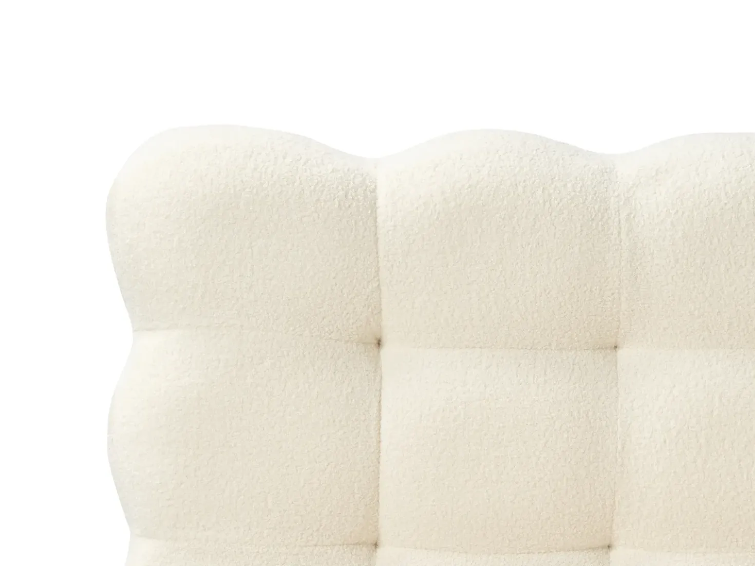 Letto Bouclé SOULISSE 180 x 200 cm Bianco sporco