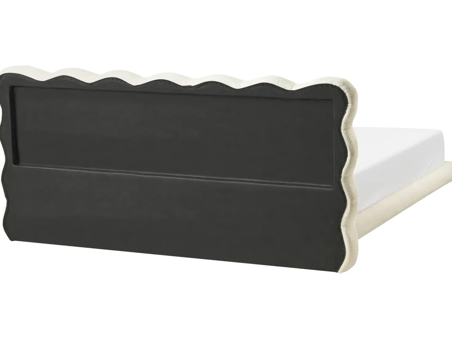 Letto Bouclé SOULISSE 180 x 200 cm Bianco sporco