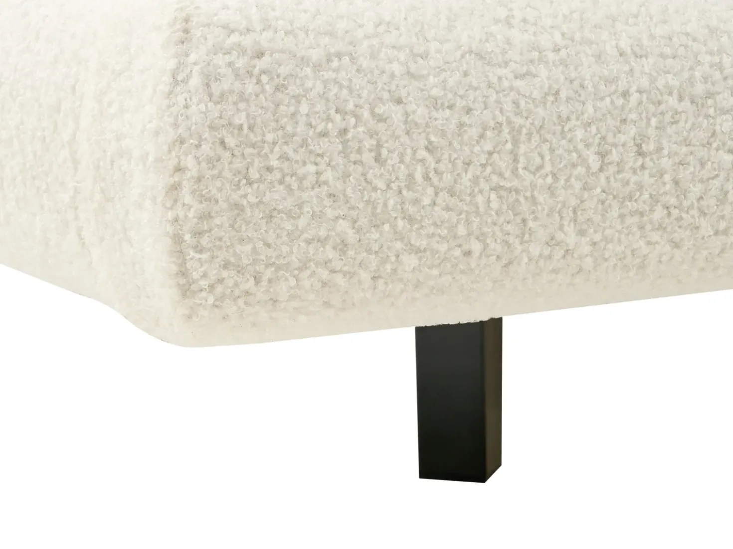 Letto Bouclé SOULISSE 180 x 200 cm Bianco sporco