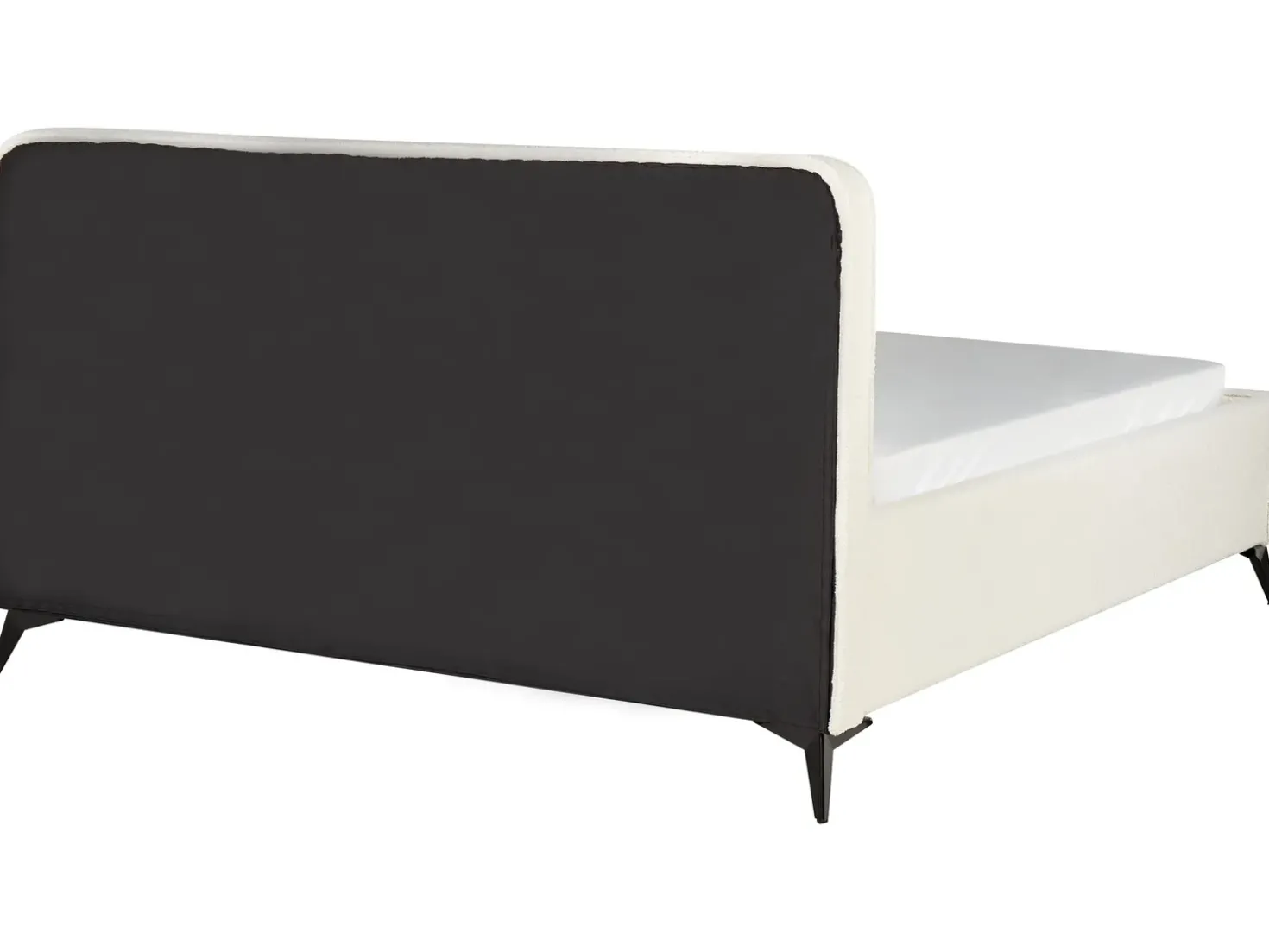 Letto Bouclé VALOGNES 180 x 200 cm Bianco sporco