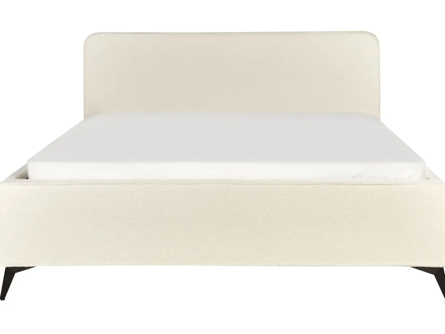 Letto Bouclé VALOGNES 180 x 200 cm Bianco sporco
