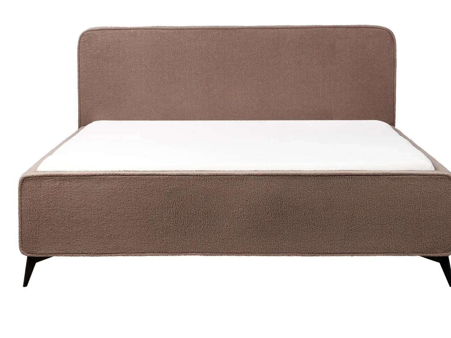 Letto Bouclé VALOGNES 180 x 200 cm Marrone