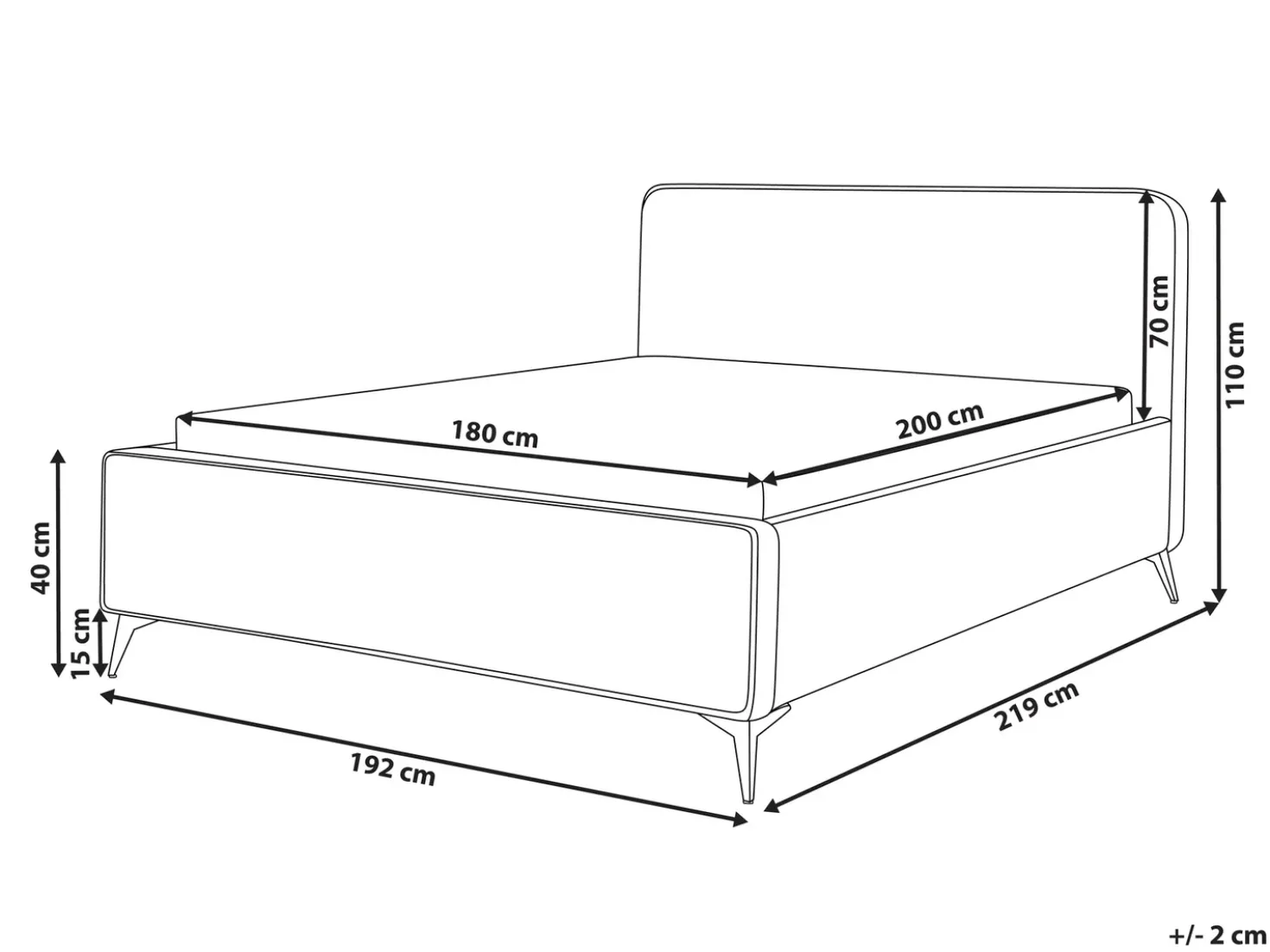 Letto Bouclé VALOGNES 180 x 200 cm Bianco sporco