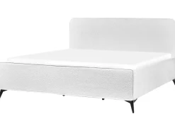 Letto Bouclé VALOGNES 180 x 200 cm Bianco sporco