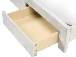 Letto con cassetti contenitori Velluto LONZAC 180 x 200 cm Bianco sporco