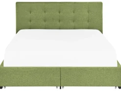 Letto con cassetti contenitori Tessuto LA ROCHELLE 180 x 200 cm Verde