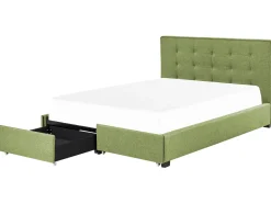 Letto con cassetti contenitori Tessuto LA ROCHELLE 180 x 200 cm Verde