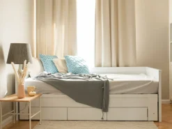 Letto con cassetti contenitori Legno CAHORS 90 x 200 cm Bianco