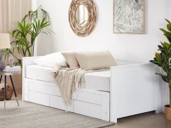 Letto con cassetti contenitori Legno CAHORS 90 x 200 cm Bianco