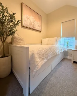 Letto con cassetti contenitori Legno CAHORS 90 x 200 cm Bianco