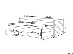 Letto con cassetti contenitori Legno CAHORS 90 x 200 cm Bianco