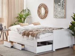 Letto con cassetti contenitori Legno CAHORS 90 x 200 cm Bianco