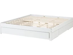 Letto con cassetti contenitore senza testata Legno GIAT 180 x 200 cm Bianco