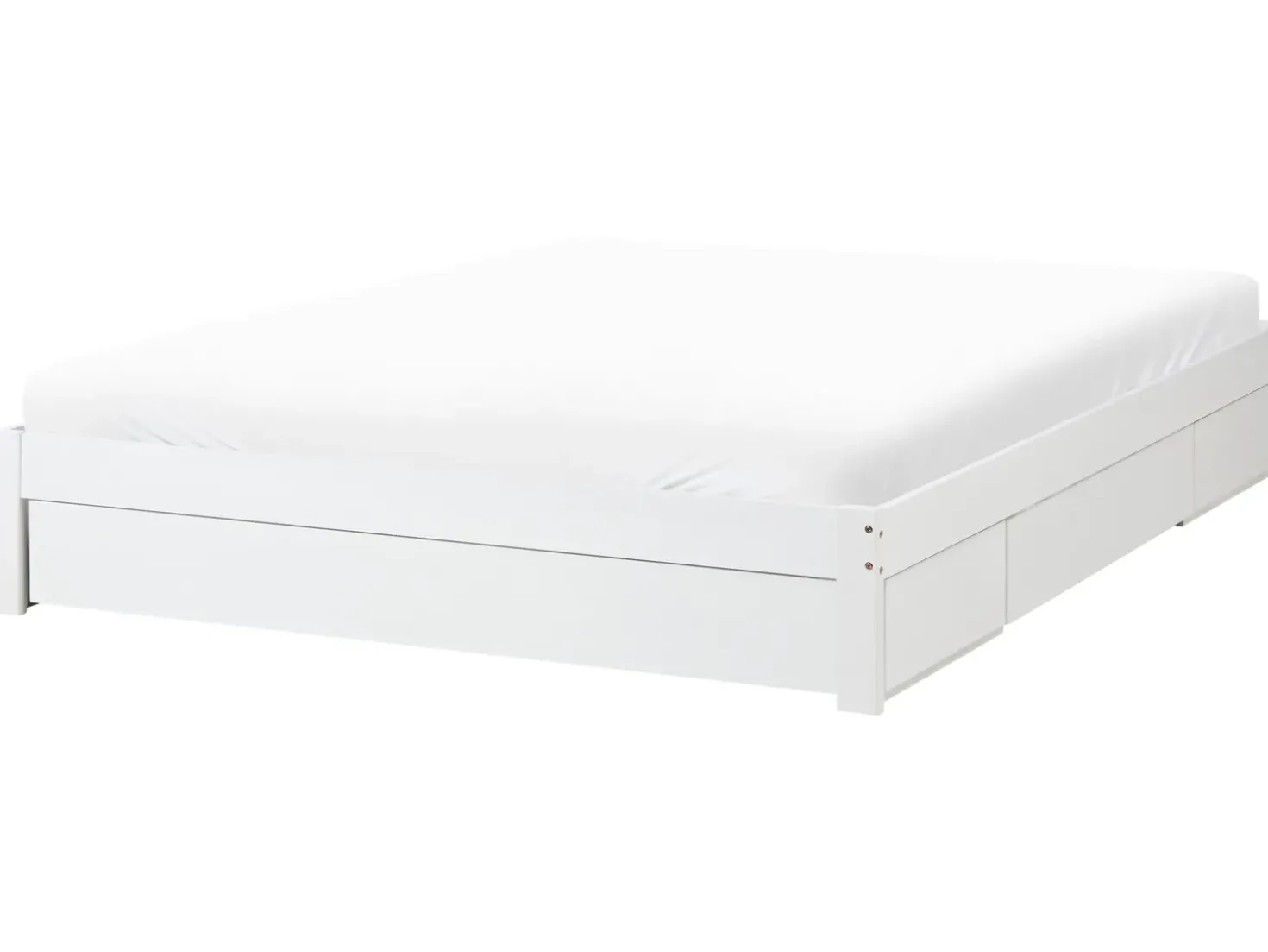 Letto con cassetti contenitore senza testata Legno GIAT 180 x 200 cm Bianco