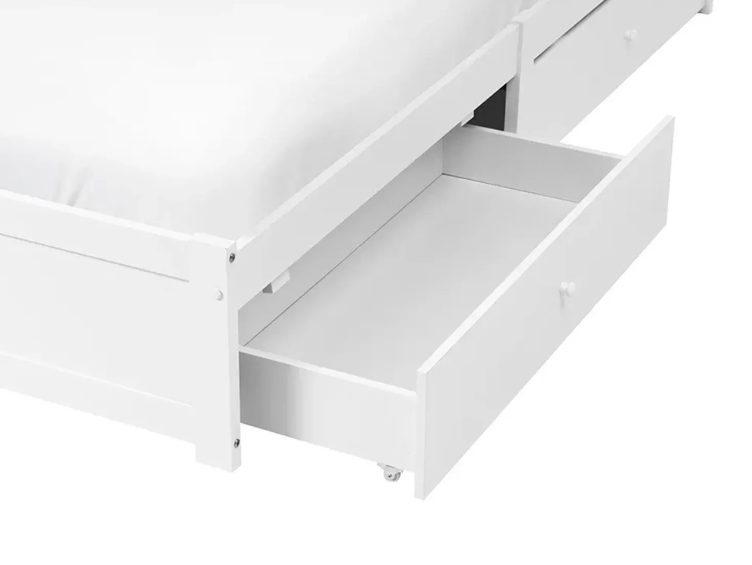 Letto con cassetti contenitore senza testata BRUX 180 x 200 cm Bianco