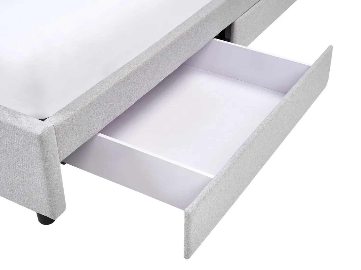 Letto con cassetti contenitore senza testata Tessuto PRADES 180 x 200 cm Grigio chiaro