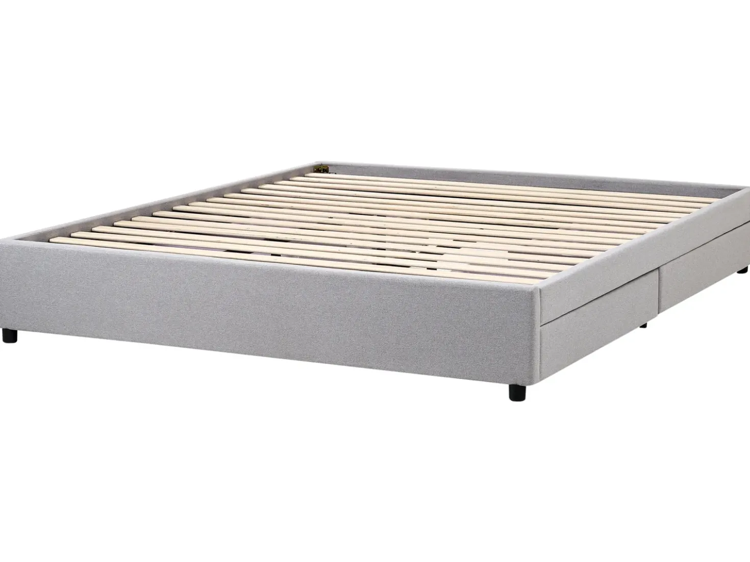 Letto con cassetti contenitore senza testata Tessuto PRADES 180 x 200 cm Grigio chiaro