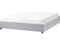 Letto con cassetti contenitore senza testata Tessuto PRADES 180 x 200 cm Grigio chiaro