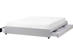 Letto con cassetti contenitore senza testata Tessuto PRADES 180 x 200 cm Grigio chiaro