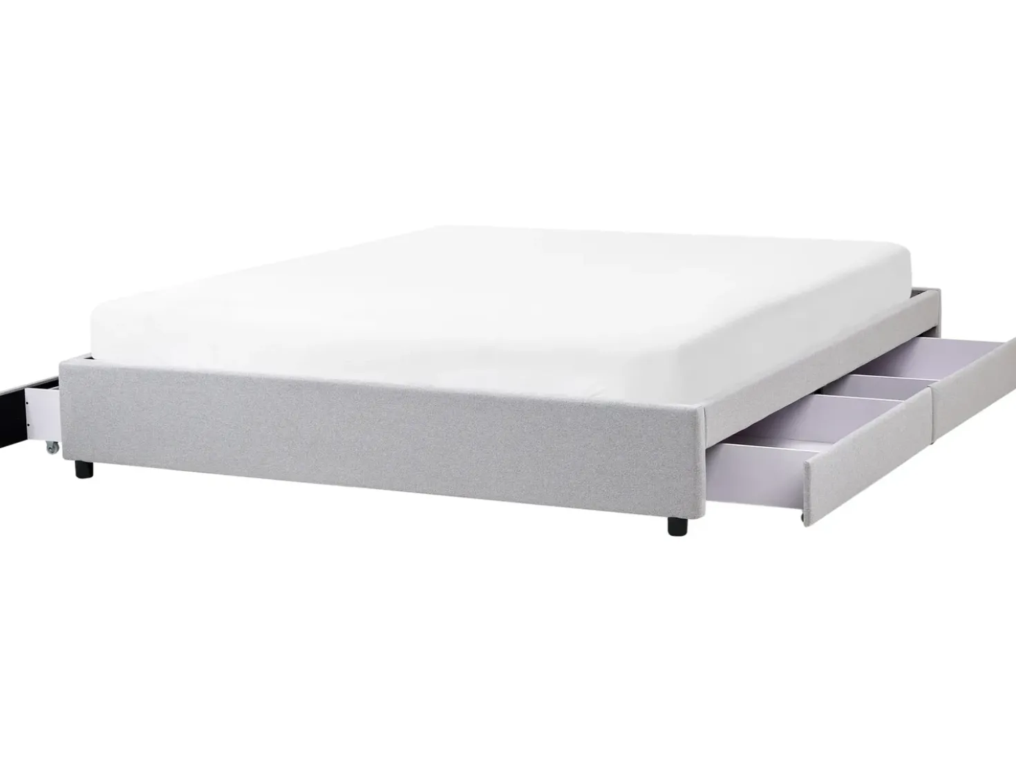 Letto con cassetti contenitore senza testata Tessuto PRADES 180 x 200 cm Grigio chiaro