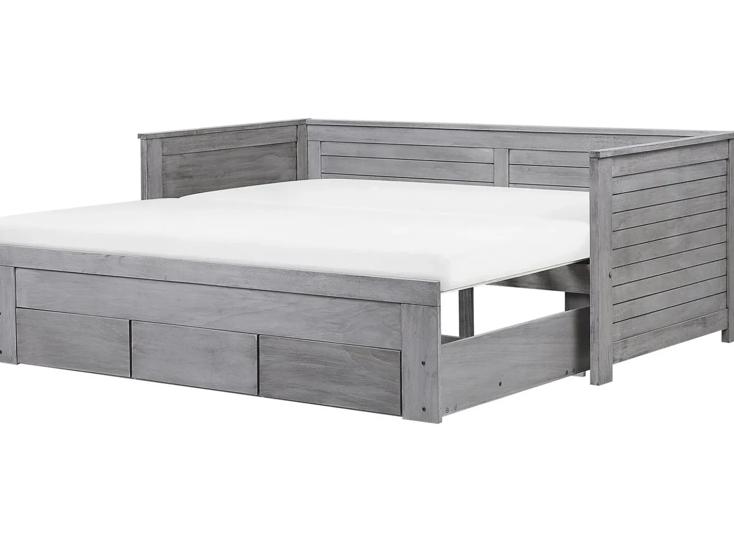 Letto con cassetti contenitori Legno CAHORS 90 x 200 cm Grigio