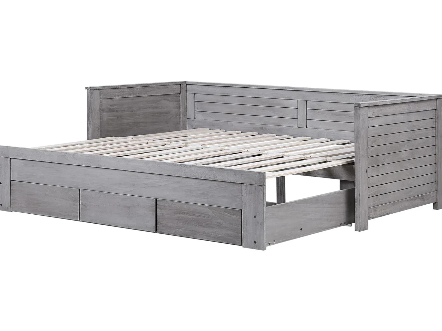 Letto con cassetti contenitori Legno CAHORS 90 x 200 cm Grigio