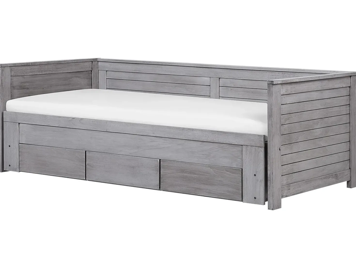 Letto con cassetti contenitori Legno CAHORS 90 x 200 cm Grigio
