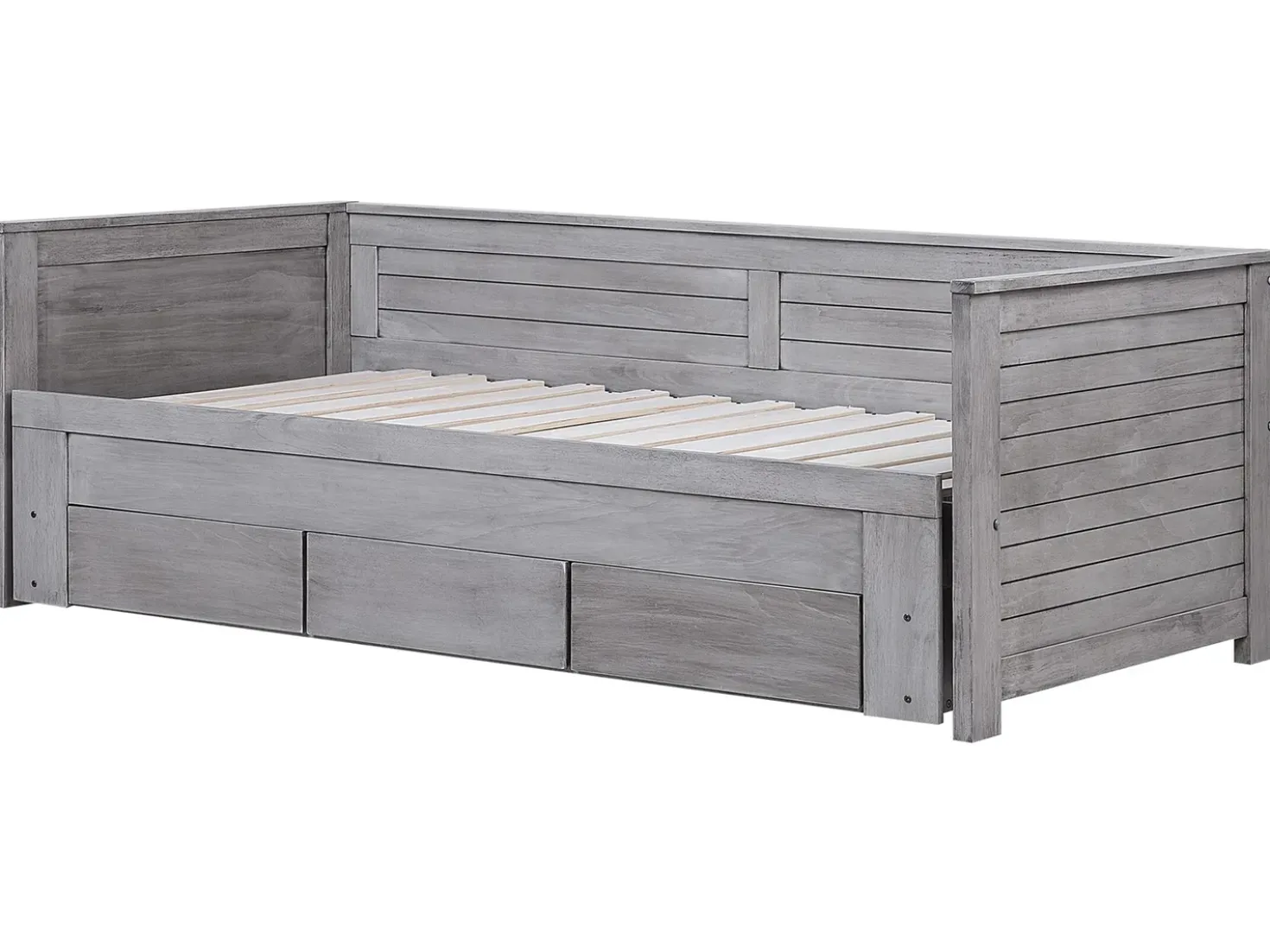 Letto con cassetti contenitori Legno CAHORS 90 x 200 cm Grigio