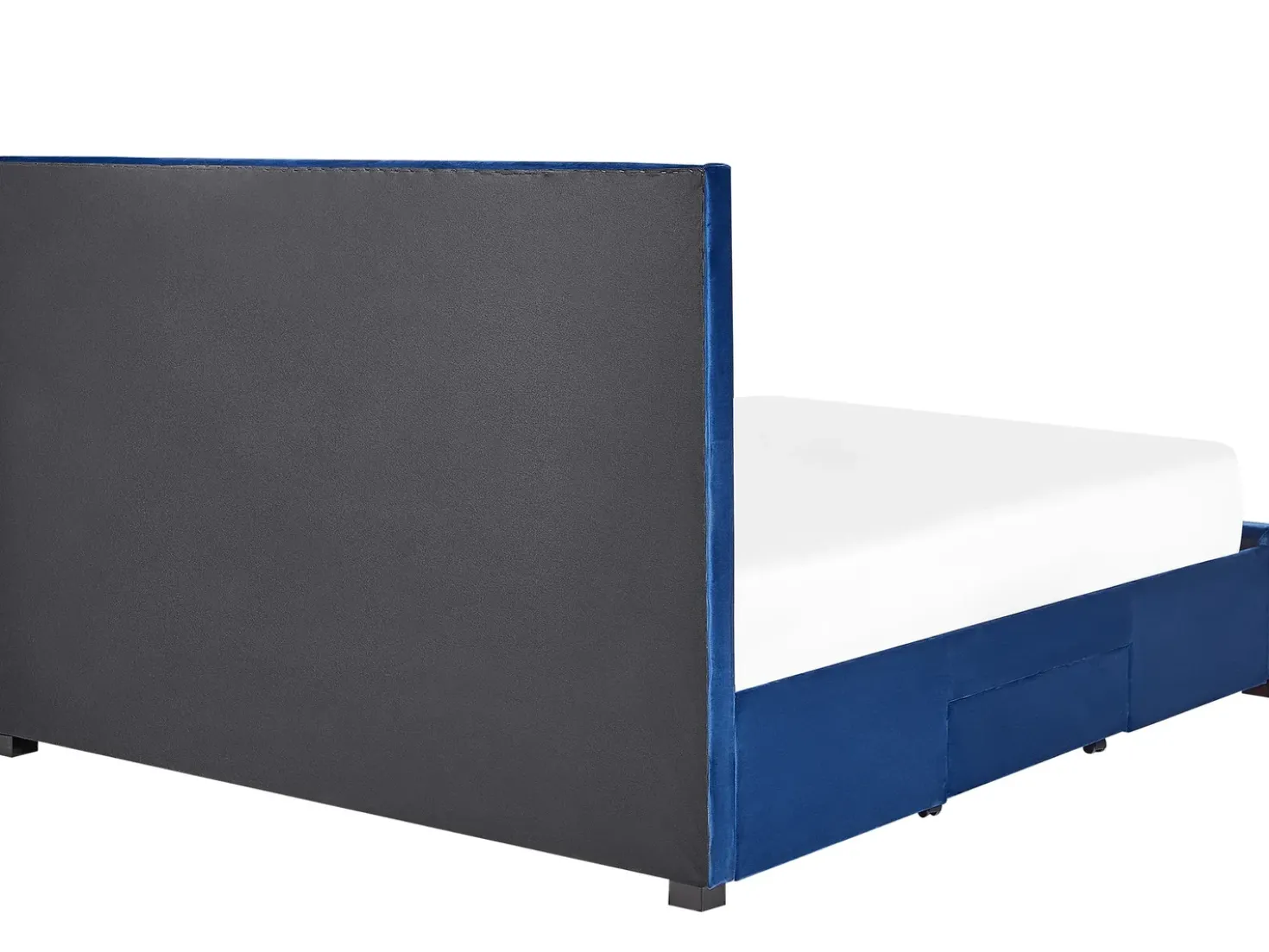 Letto con cassetti contenitori Velluto LIEVIN 180 x 200 cm Blu marino